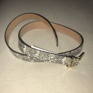 Genuine leather snake print belt